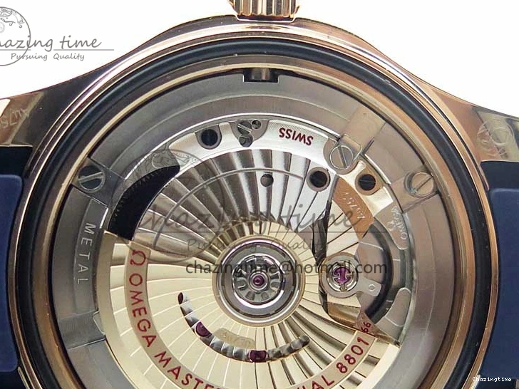 0411 2018 Seamaster Diver 300M RG Blue Ceramic VSF 1:1 Best Edition Blue Dial on Blue Rubber Strap A WeatherProof 7914